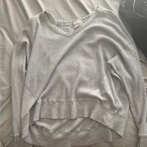 offline by aerie grey waffle oversized shirt womens medium